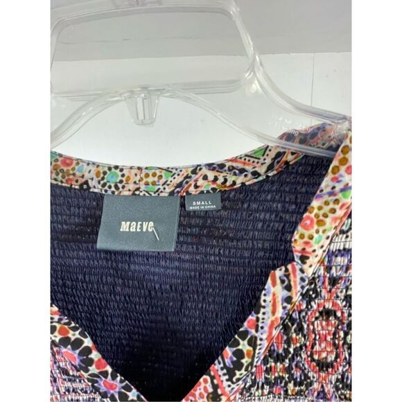 Maeve Anthropologie Tiled Amethyst Smocked Dress Size S - Picture 6 of 8